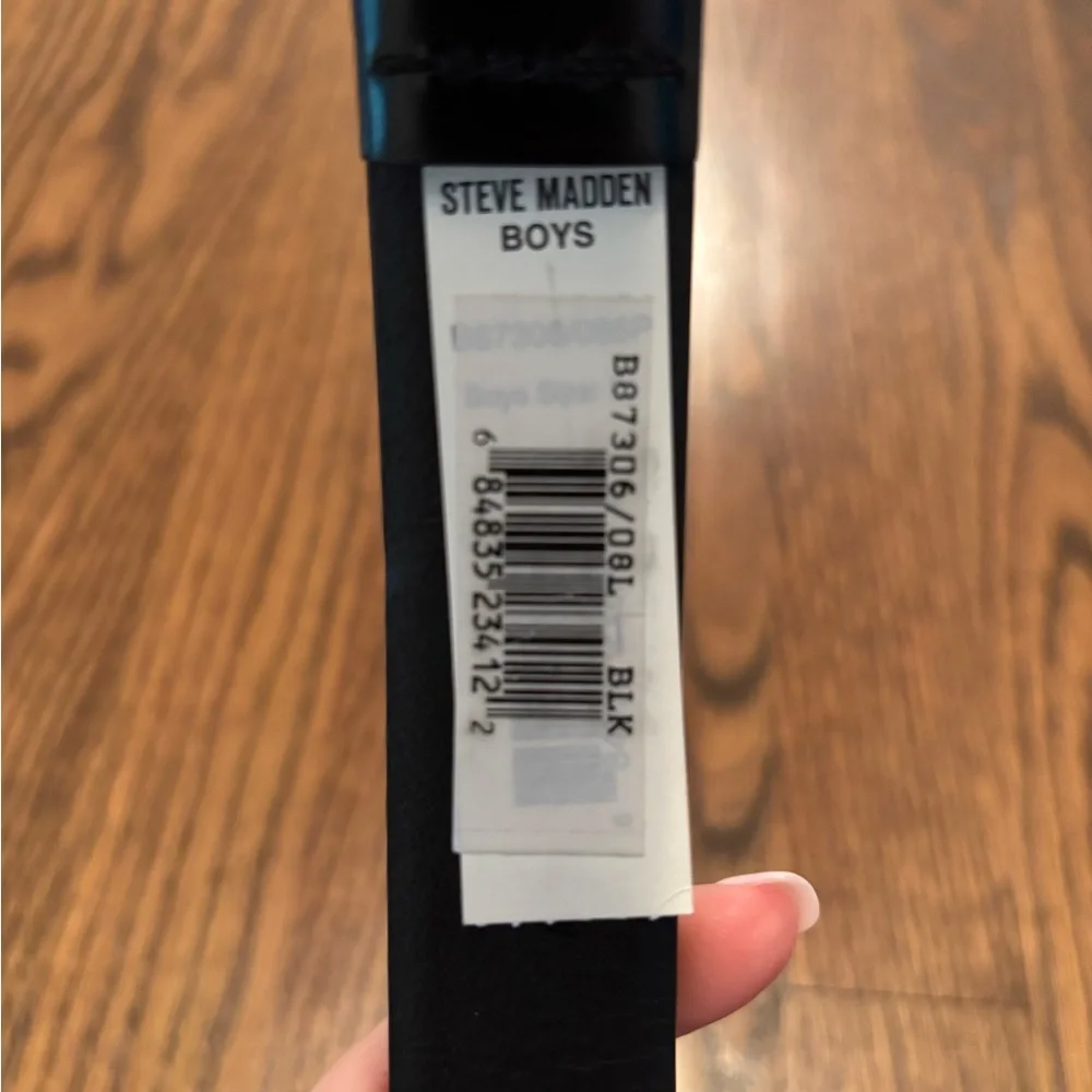 Steve Madden Boys black leather belt